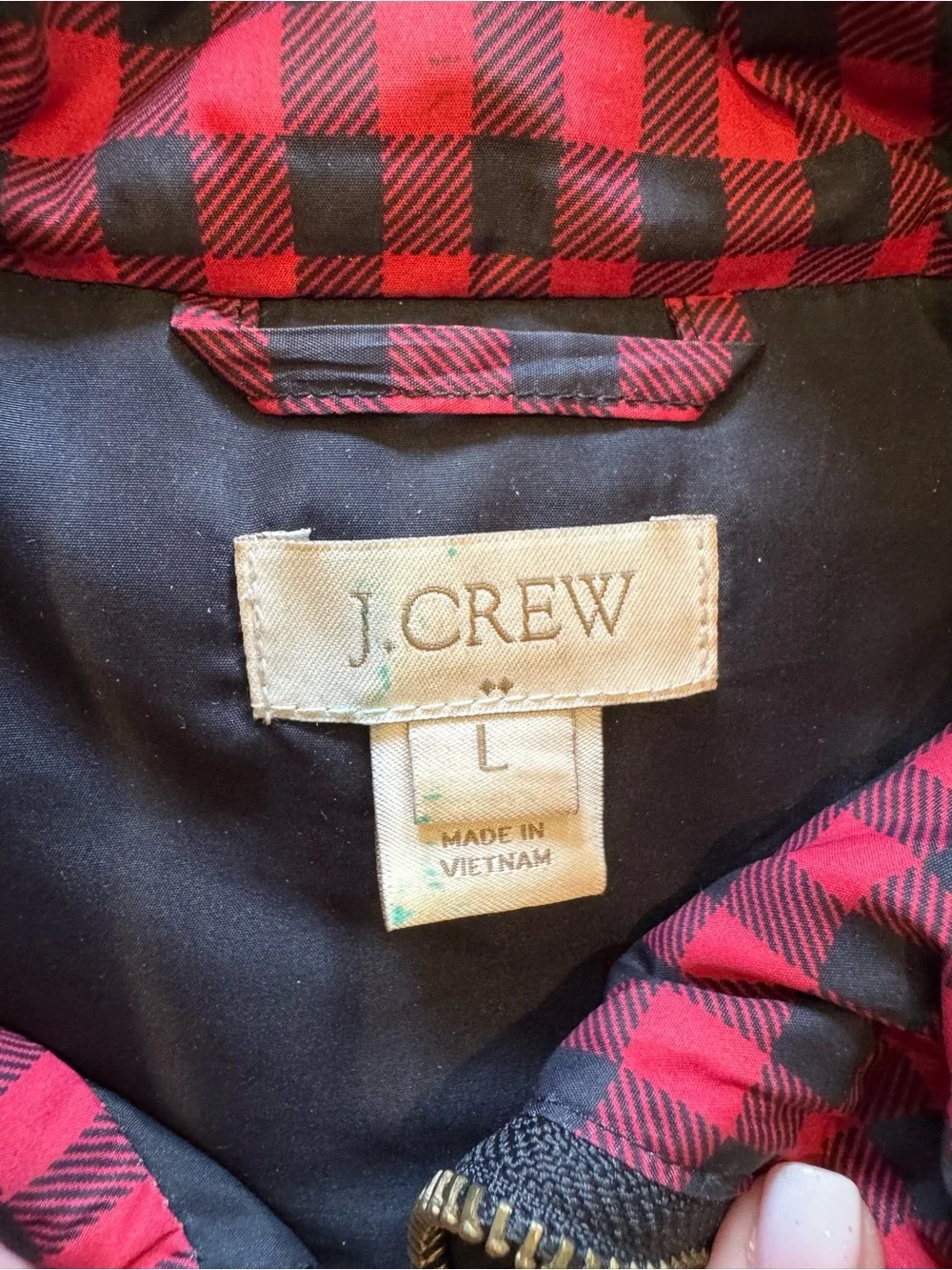 J. Crew Red & Black Buffalo Plaid Quilted Vest